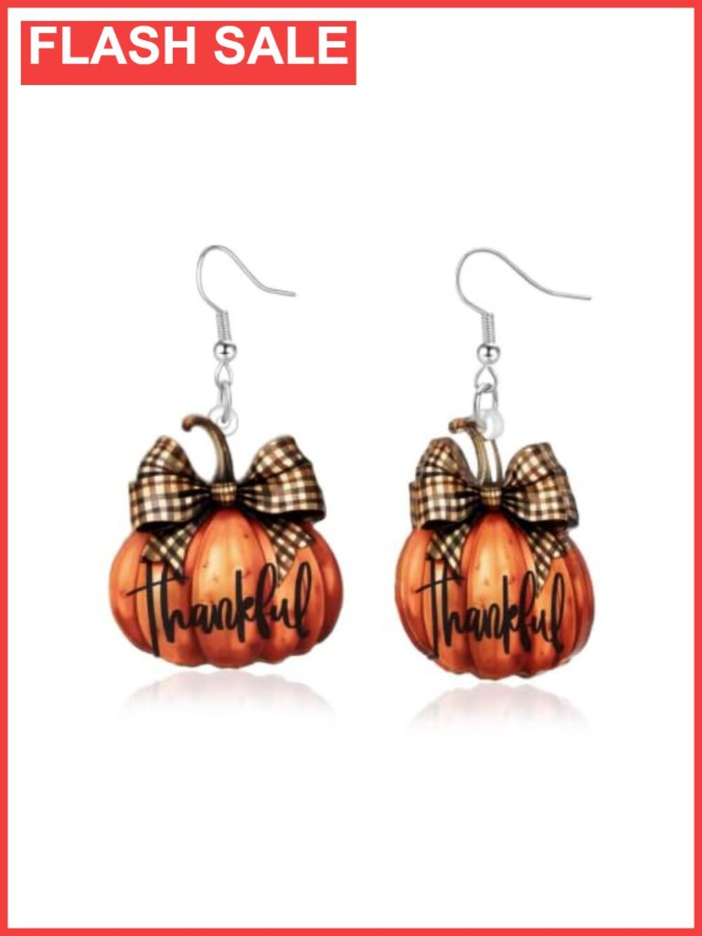Acrylic Pumpkin Dangle Earrings Thankful Fall Thanksgiving Jewelry